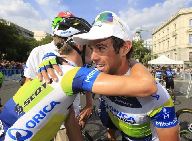 Michael Matthews (Orica - GreenEDGE) celebrates with his teammates