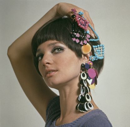 60s fashion - earrings and hair pins