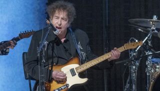 Bob Dylan performs at Farm Aid at the Ruoff Home Mortgage Music Center in Noblesville, Indiana on September 23, 2023