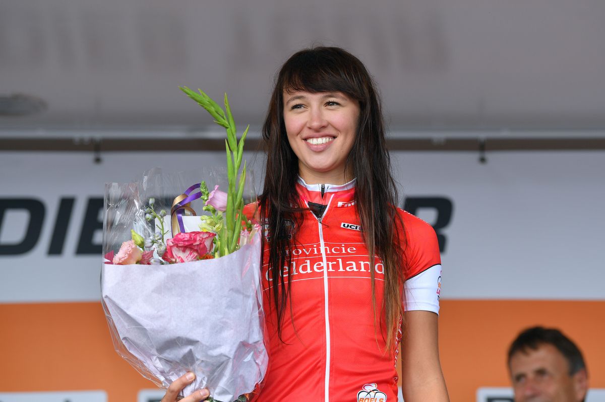 Katarzyna Niewiadoma (WM3 Cycling) in the combativity jersey