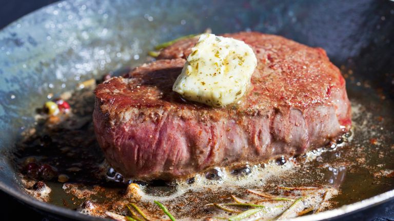 A steak with butter, part of a high-fat diet