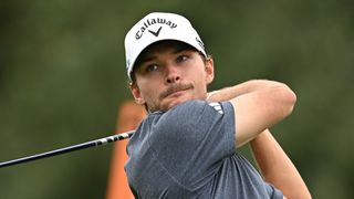 Nicolai Hojgaard takes a tee shot at the Danish Golf Championship