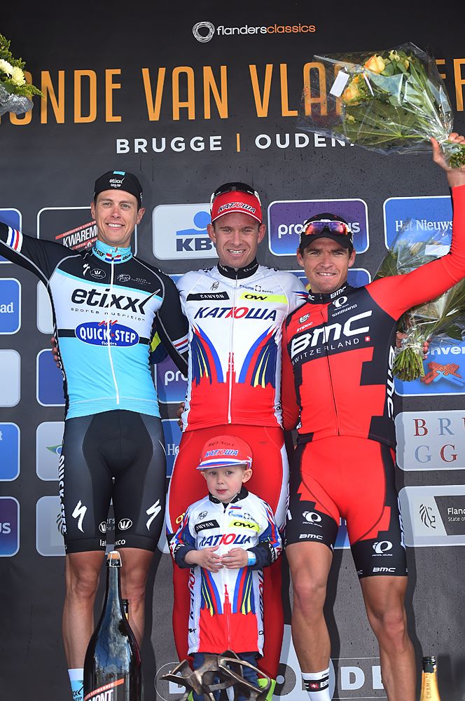 The Tour of Flanders podium