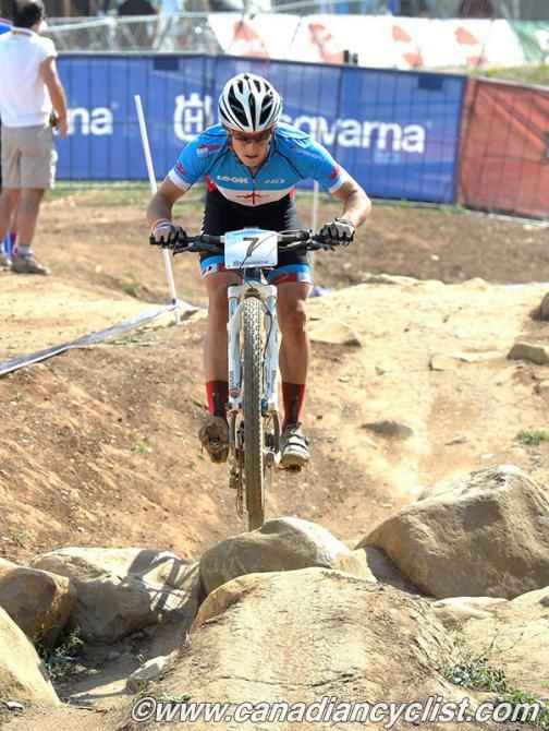 Peter Disera (Canada) in 2nd on last lap