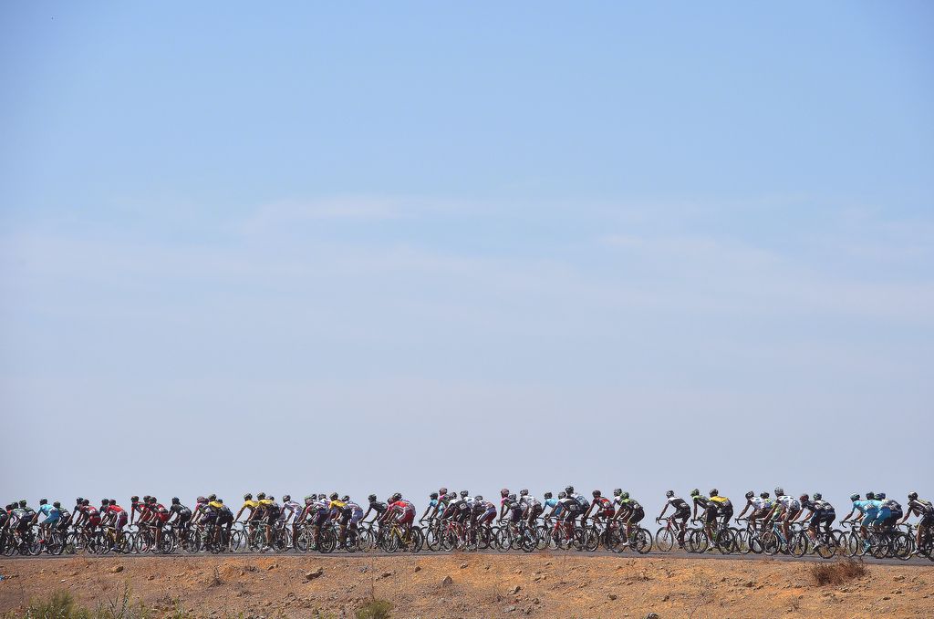 A hot day in the saddle for the peloton today