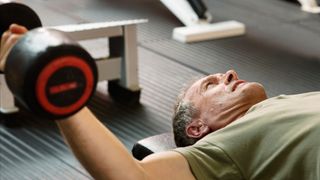 Older man exercising to relieve stress