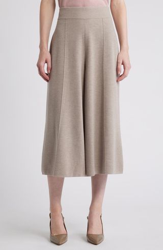 Merino Wool Crop Wide Leg Pants