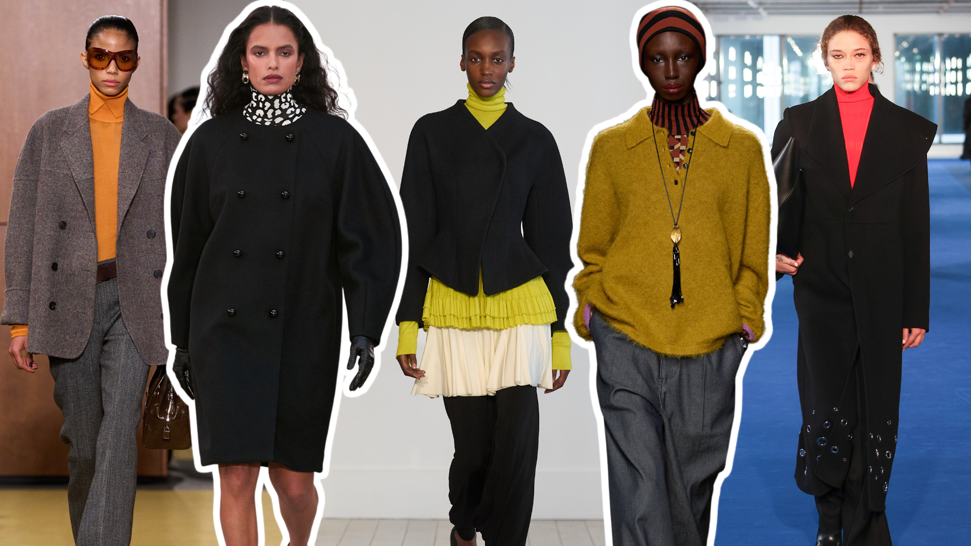 the contrasting turtleneck fall 2026 runway trend at Tory Burch, Carolina Herrera, and Ashlyn Fall 2026 runways.