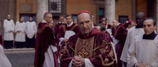 Ralph Fiennes with other cardinals in Conclave