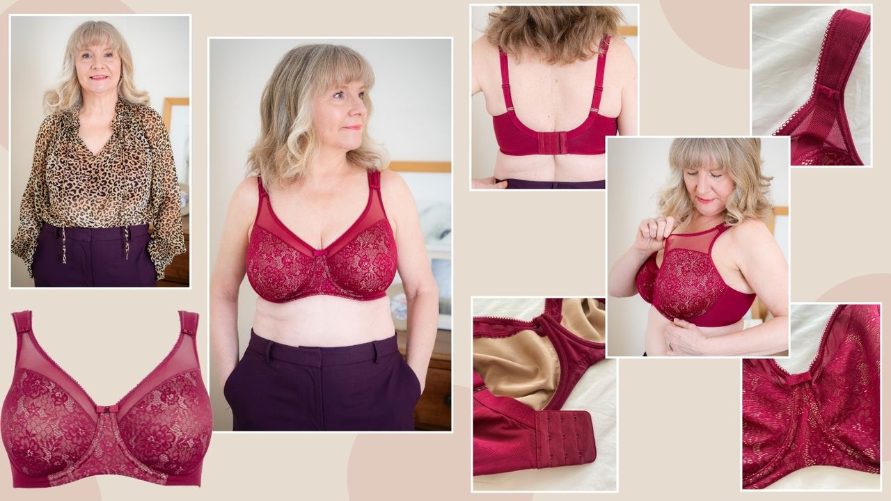 Julie Player wearing Berlei Beauty bra in burgundy