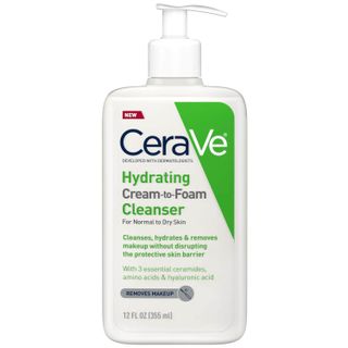 Cerave Hydrating Cream-To-Foam Cleanser With Hyaluronic Acid (12 Fl. Oz.)