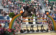 John Whitaker riding Argento 2nd in the Longines Global Champions Tour Grand Prix of London (Class 10 CSI5*) presented by Qatar, Jumping Competition at the Longines Global Champions Tour of London 2015 at Syon Park in London, UK on 25 July 2015