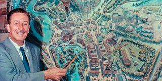 Walt Disney unveiling the map of Disneyland