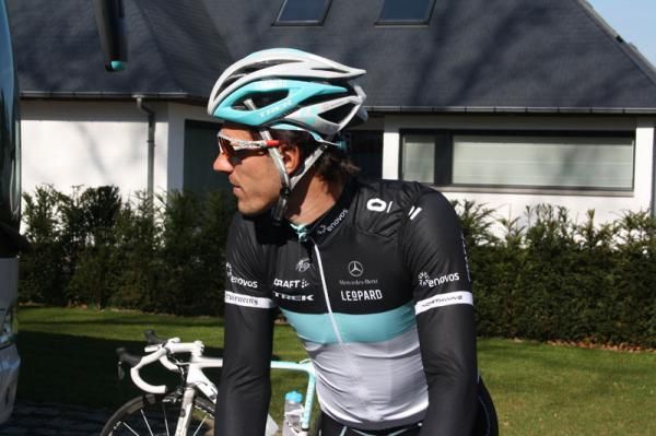 Fabian Cancellara was the last rider off the bus, still tired after his busy schedule