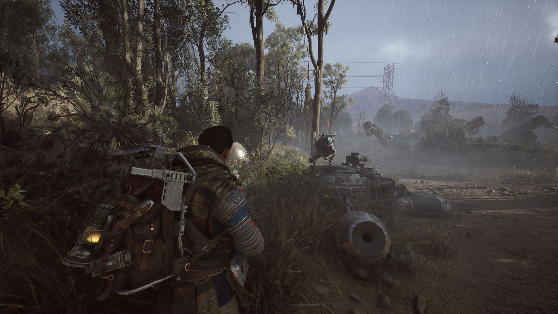 Examining a robot wreck in Arc Raiders