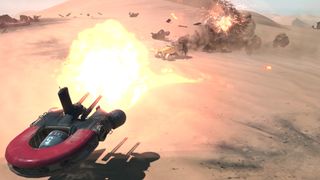 A screenshot of Homeworld: Deserts of Kharak, one of the best RTS games ever made.