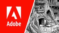 Adobe logo and image from AI 3D tool patent