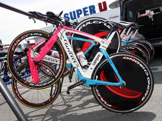 Lampre used Wilier's new TwinFoil aero bike in the team time trial.