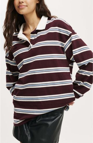 Oversized Long Sleeve Polo