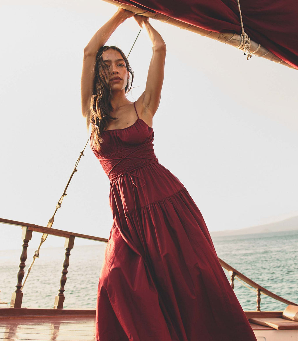 Safia Dress -- Deep Ruby