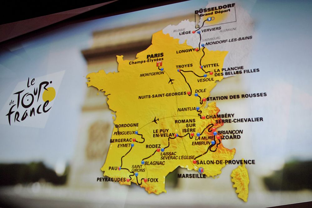 The route of the 2017 Tour de France