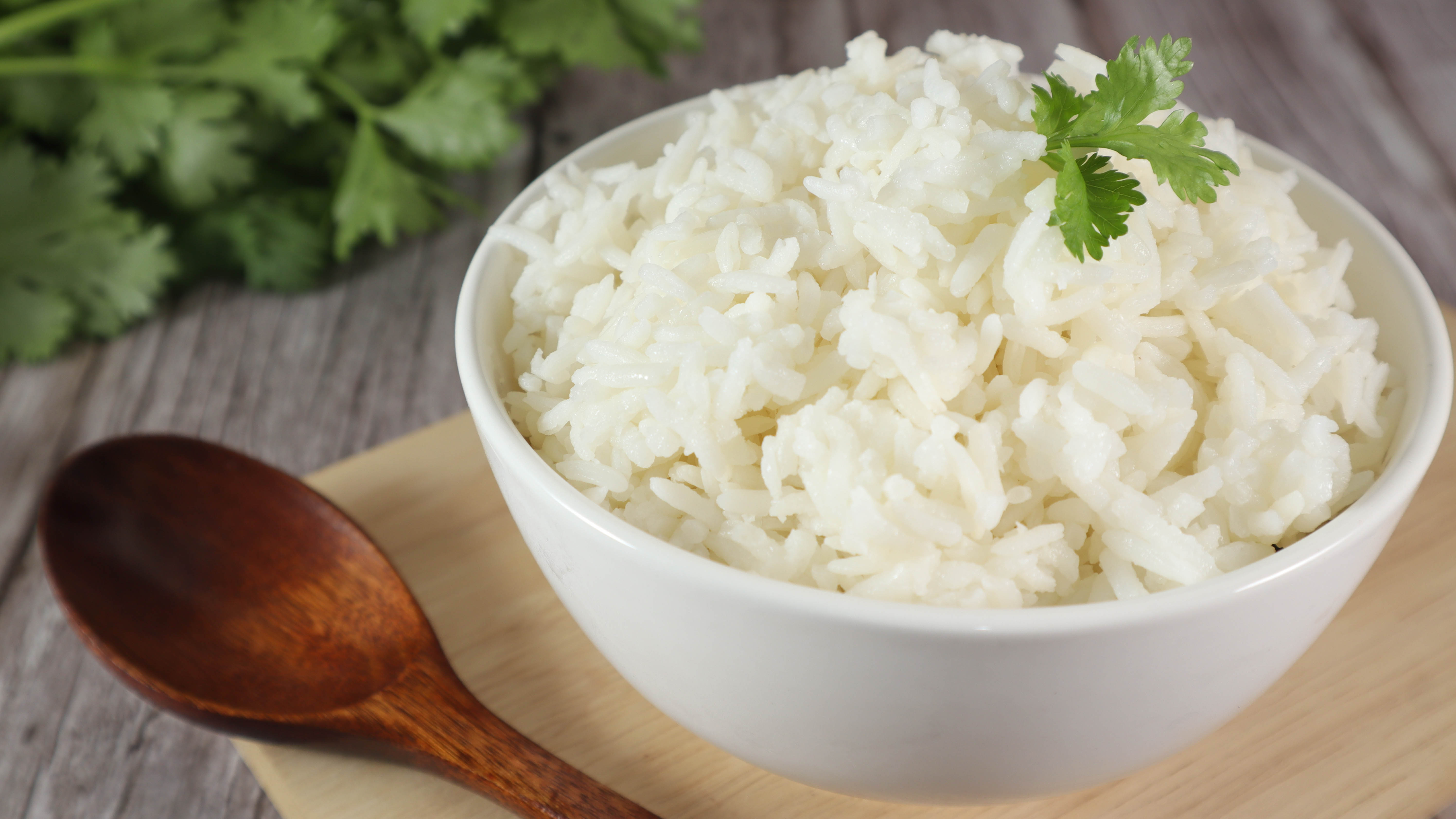 White rice. Разваренный рис.