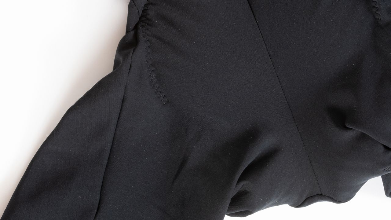 Assos Mille GTS Spring Fall bib shorts c2 detail showing limited seems