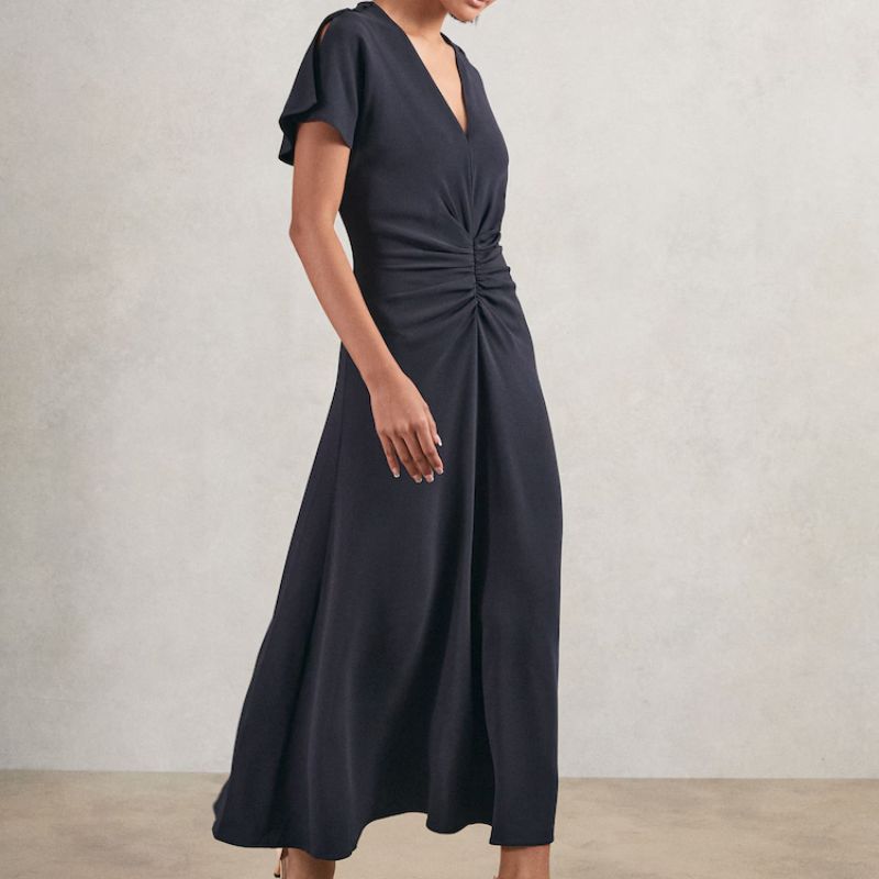 Reiss, Rowe ruched Front Midi Dress