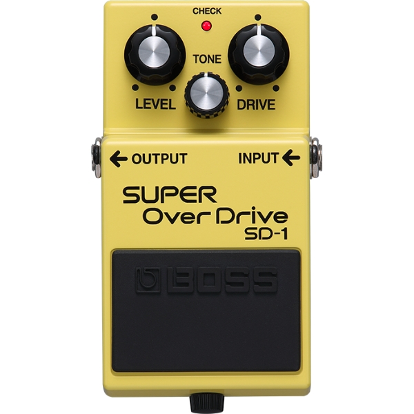 A Boss SD-1 Super Overdrive pedal