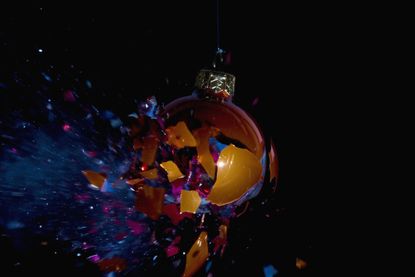An exploding Christmas bauble