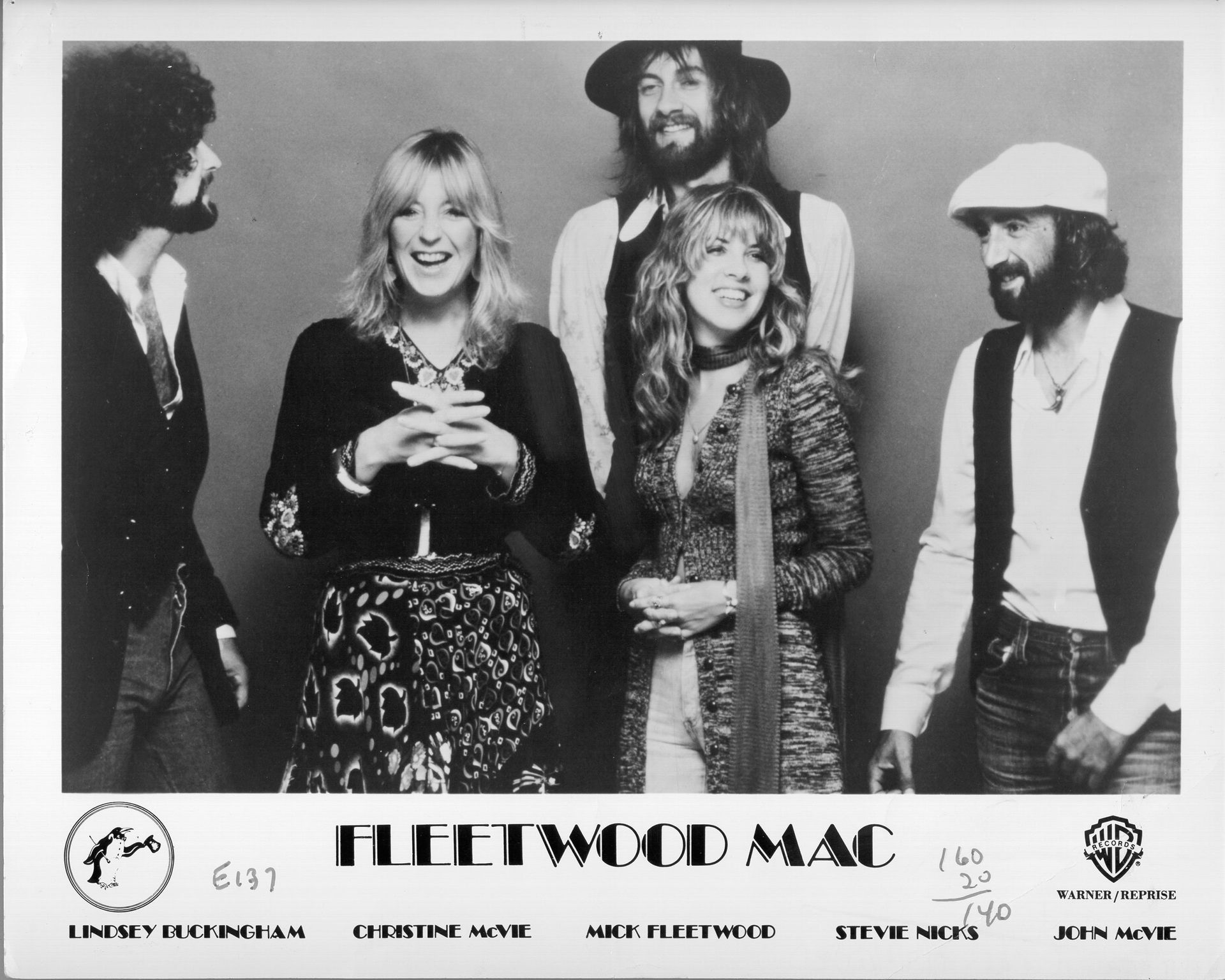 Lindsey Buckingham, Christine McVie, Mick Fleetwood, Stevie Nicks and John McVie of the rock group 