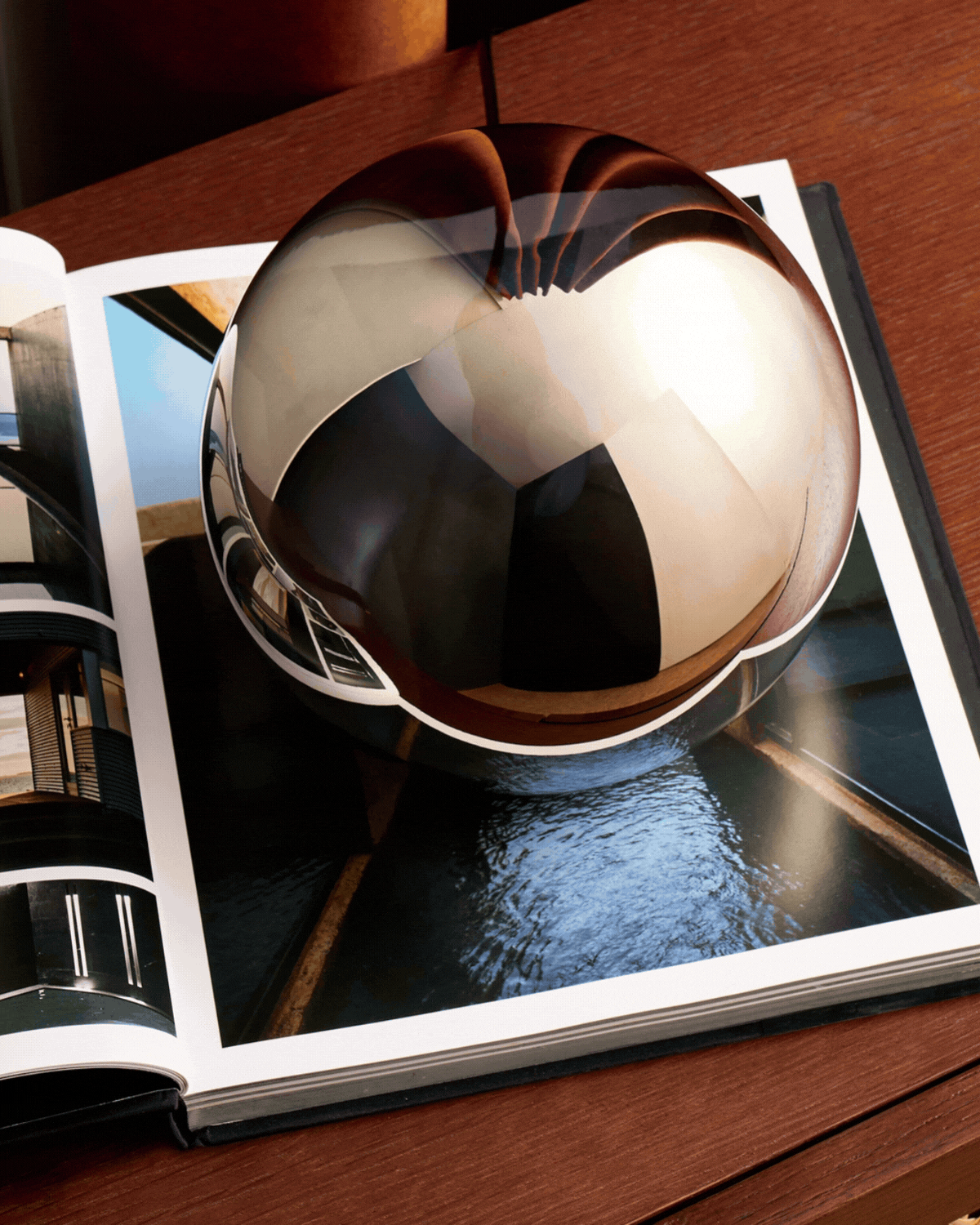 Caliban Globe Glass Table Lamp in Chrome