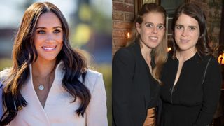 Meghan Markle, Princess Eugenie and Princess Beatrice on different occasions