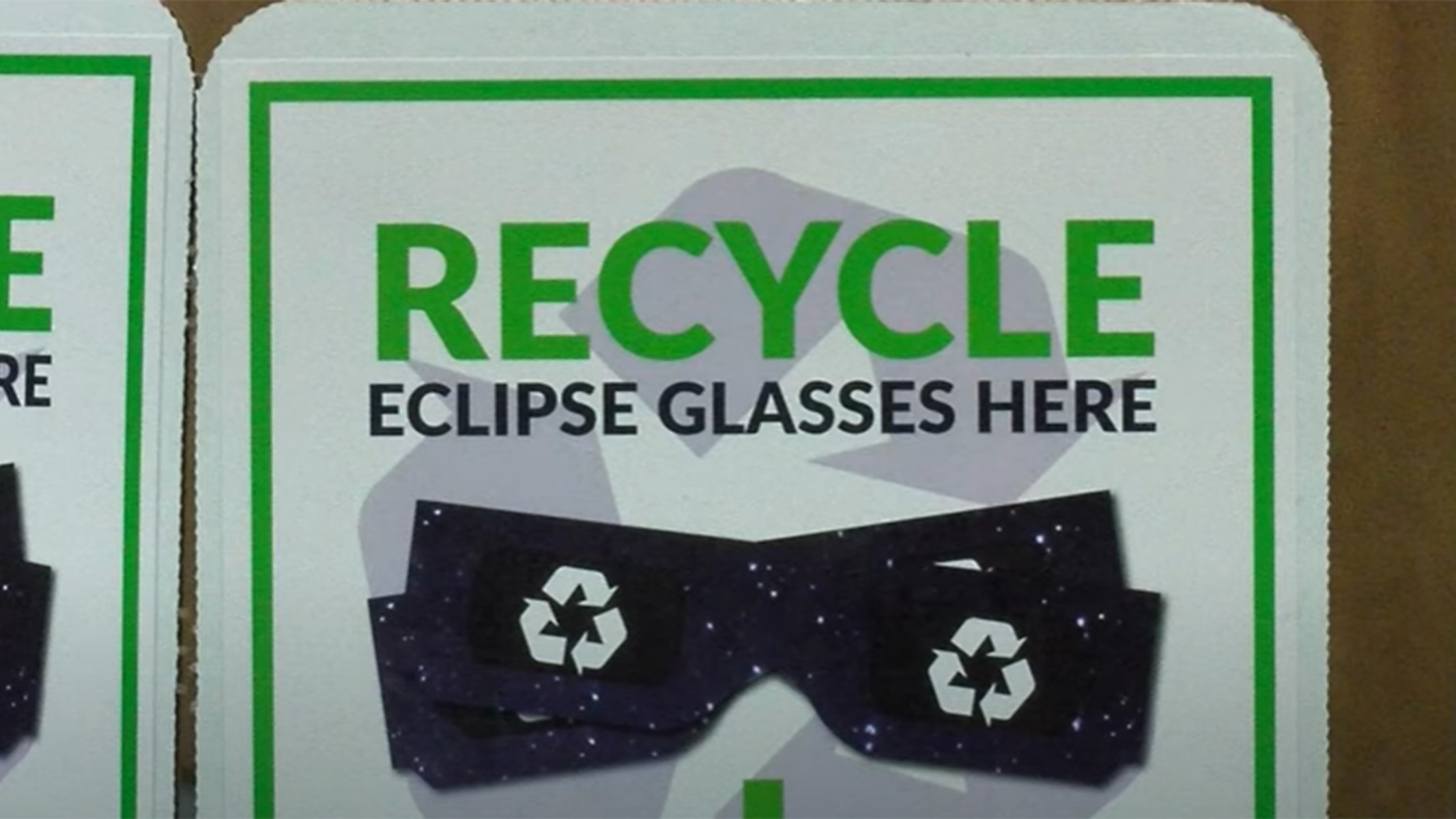 Recycling bin for eclipse glasses