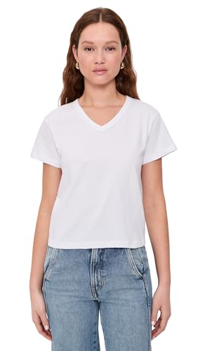 Leset Women's Margo V Neck, White, S
