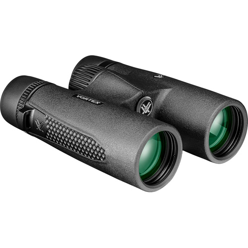 A pair of Vortex Optics Copperhead HD 10x42 binoculars on a white background. 