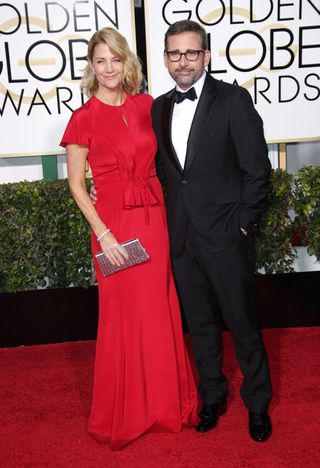 Steve & Nancy Carell at The Golden Globes, 2015