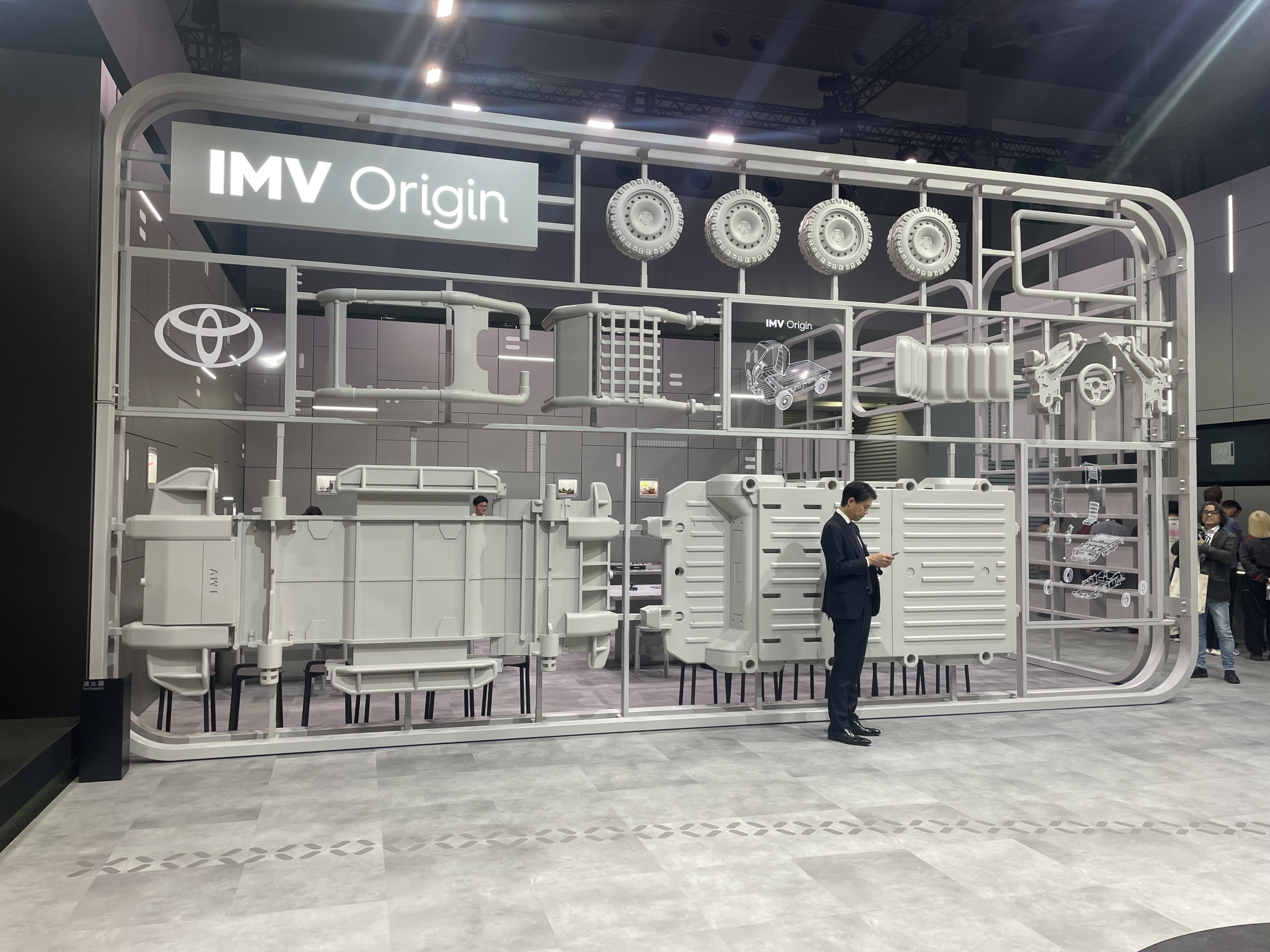 The Airfix kit-style stand display for the Toyota IMV Origin