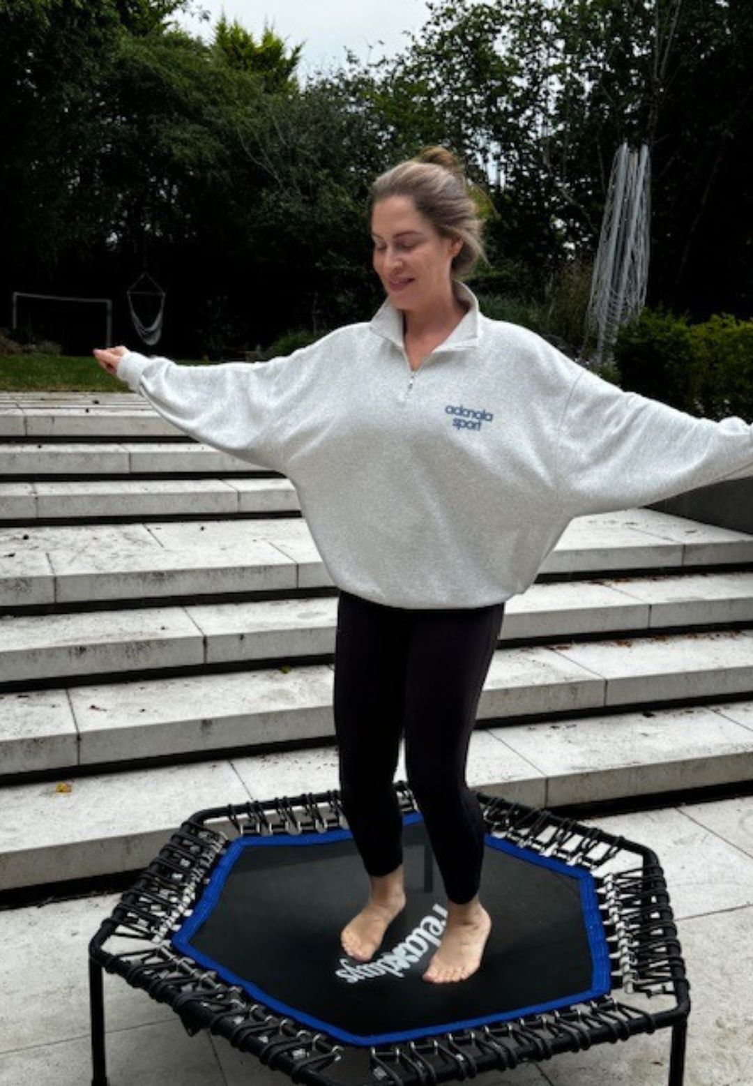 Health writer Anna Bartter trying rebounding at home