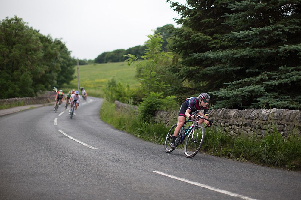 Riders on a fast descent during the Aviva Women's Tour 2016 - Stage 3
