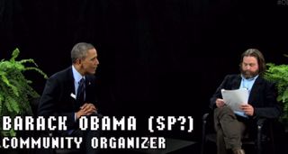 Barack Obama with Zach Galifianakis on Behind Two Ferns
