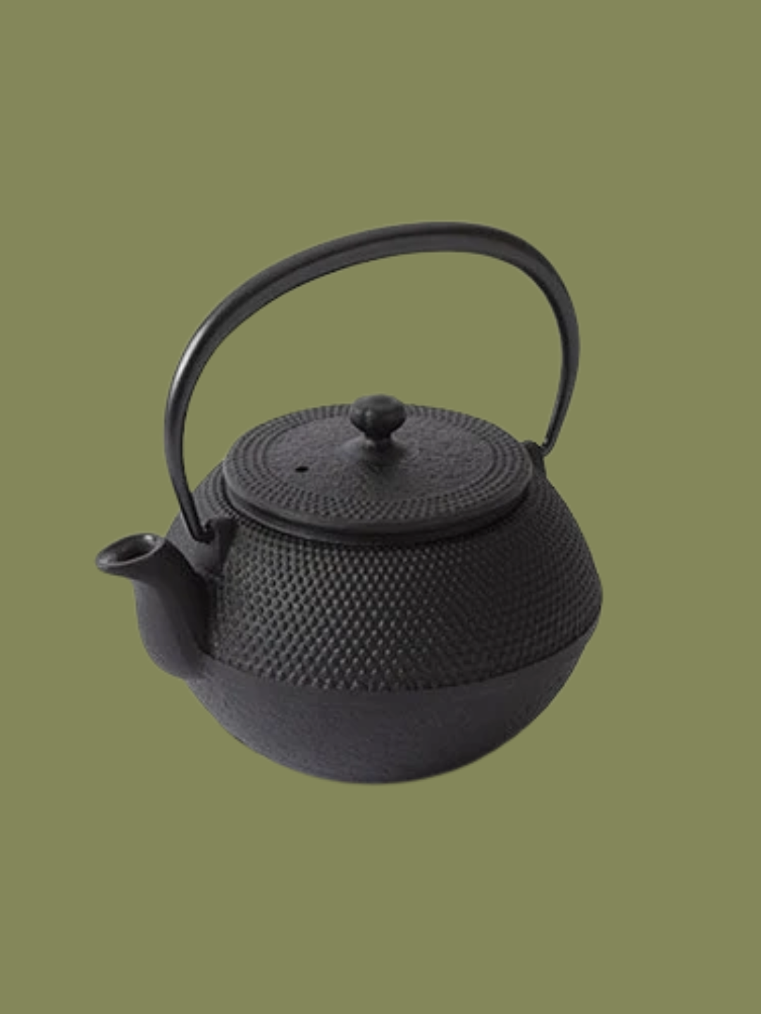 A black cast iron teapot from Nakagawa
