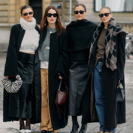 Copenhagn fashion week street style foud women in black and neutral outfits