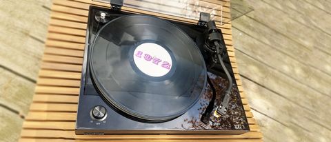 the fluance rt85n turntable spinning a recod
