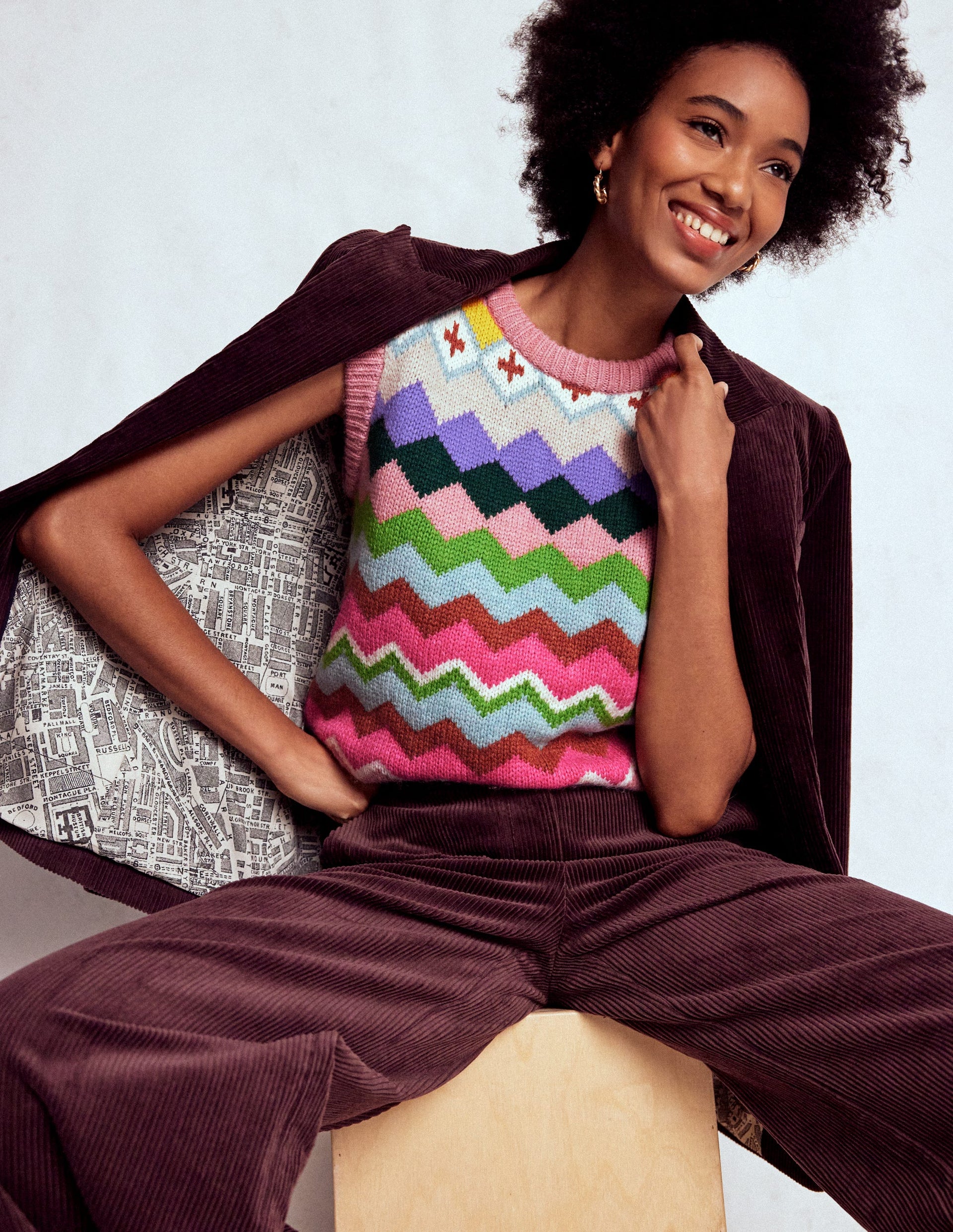 Eleanor Fair Isle Tank-Pink Heritage Fair Isle