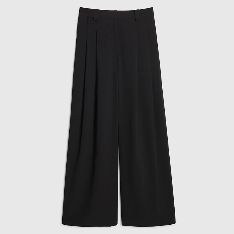 River Island, black wide leg tailored trousers