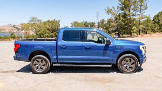 Ford F-150 Lightning parked outside in parking lot