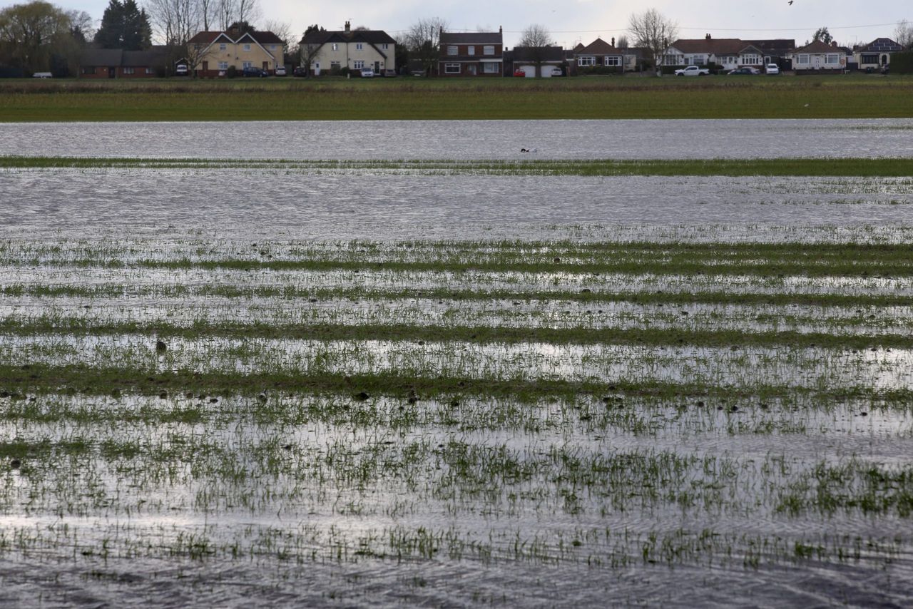 A flooded field in Wisbech, Cambridgeshire. (Photo by Martin Pope/Getty Images)