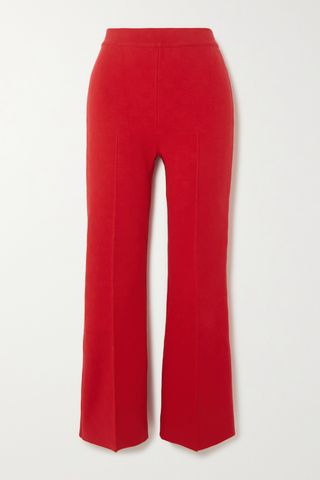 Kick Cropped Stretch-Cotton Flared Pants