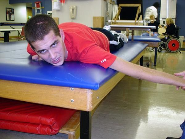 doing the rehabilitation exercises.